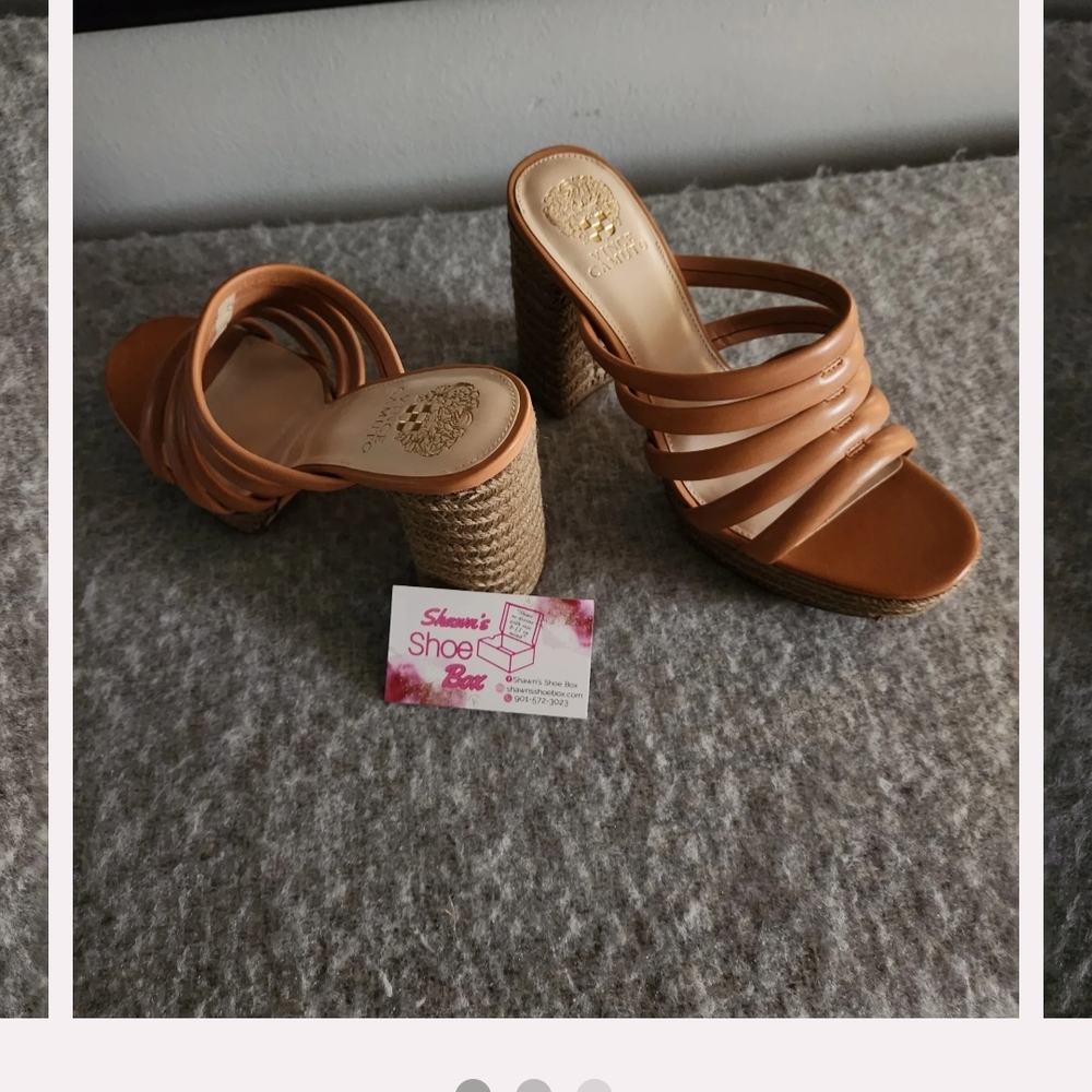 Vince Camuto Tan Mules with Elegant Straps